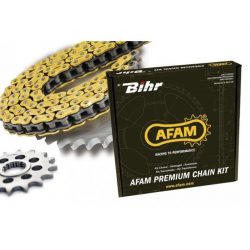 Kit chaine AFAM HONDA XL 750 TRANSALP 23-25 (Chaine XHR2 Hyper Renforcée - Pas 520 - Couronne Alu Anodisée Dur)