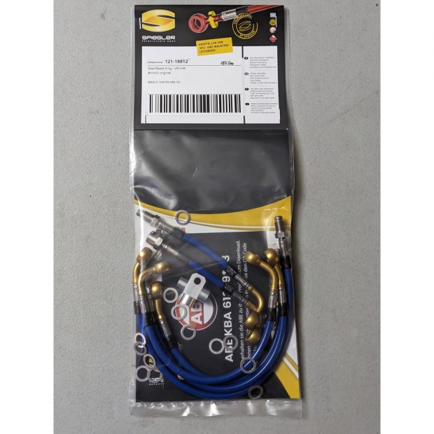 Durites de frein aviation SPIEGLER BMW K1200 RS 00-02 (K12)(06 durites av + arr - original - Integral ABS)