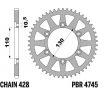 Kit chaîne EK/PBR Coloris ACIER 428SR 16/56 - KAWASAKI Z125 2024