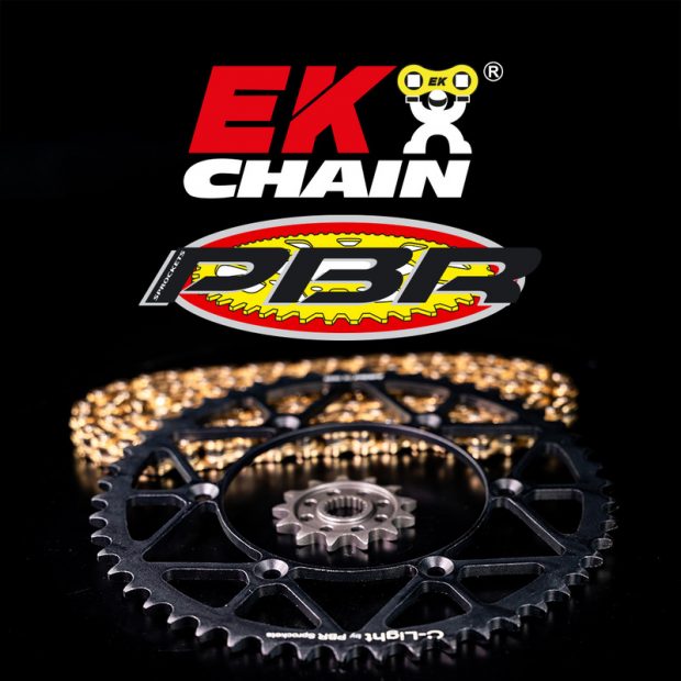Kit chaîne EK/PBR Coloris OR 520M3 13/50 - YAMAHA YZ 125 1994