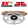 Kit chaîne EK/JT Coloris OR super renforcé 525ZVX3 15/39 - KAWASAKI W 650 C HIGH BARS (EJ650A) 99-02