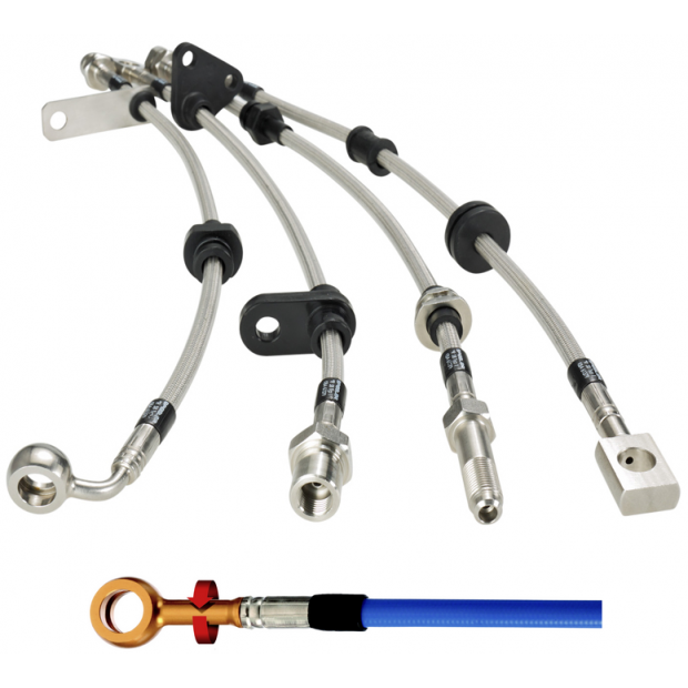 Durites de frein aviation SPIEGLER YAMAHA TENERE 700 23- (DM15/DM16)(05 durites av + arr - sans tubes acier - ABS)