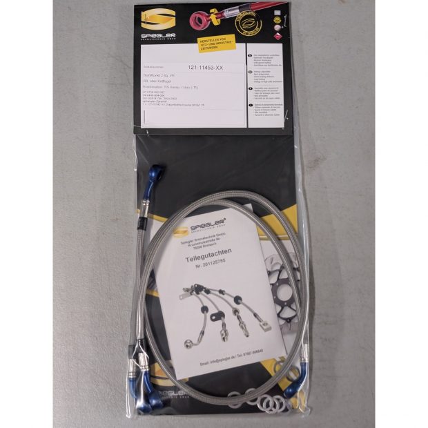 Durites de frein aviation SPIEGLER SUZUKI GSX-R 750 00-03 (WVBD)(02 durites avant - Version StreetBike - sur garde-boue)