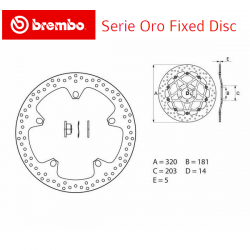 Disque de frein BREMBO Série ORO BMW K1600 GT - GTL 10-12 (Avant - fixe - 168B407D7)