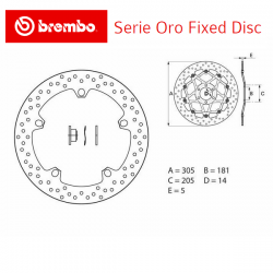 Disque de frein BREMBO Série ORO BMW F750 GS 18-23 (Avant - fixe - 168B407D6)
