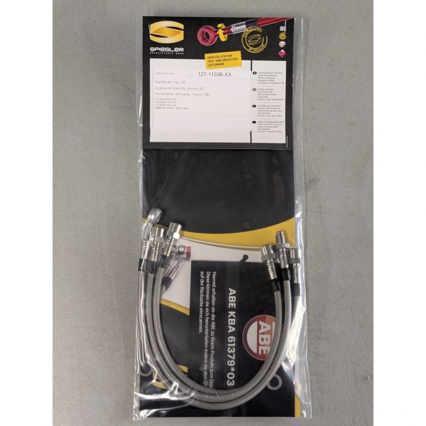 Durites de frein aviation SPIEGLER BMW R100 RT 81-84 (BMW247)(03 durites av - avec tubes acier - étriers BREMBO)