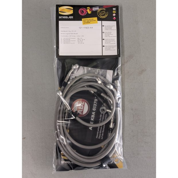 Durites de frein aviation SPIEGLER KAWASAKI ER-6f 05-08 (EX650A)(05 durites av + arr - original - ABS)