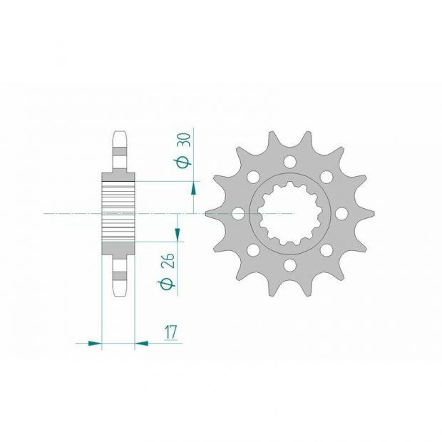 Pignon de sortie de boite AFAM type 20615 / 15-16 Dents - Pas 525