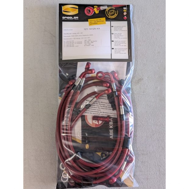 Durites de frein aviation SPIEGLER KAWASAKI Z900 20-24 (ZR900H)(05 durites av + arr - sans tubes acier - ABS)