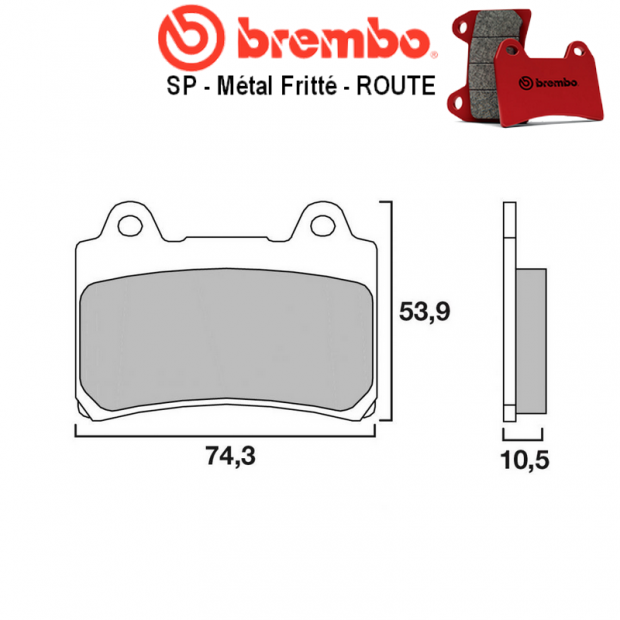 Plaquettes de frein BREMBO 07YA17SP YAMAHA XVZ A ROYAL STAR / AT TOUR CLASSIC (Arrière) 96-07